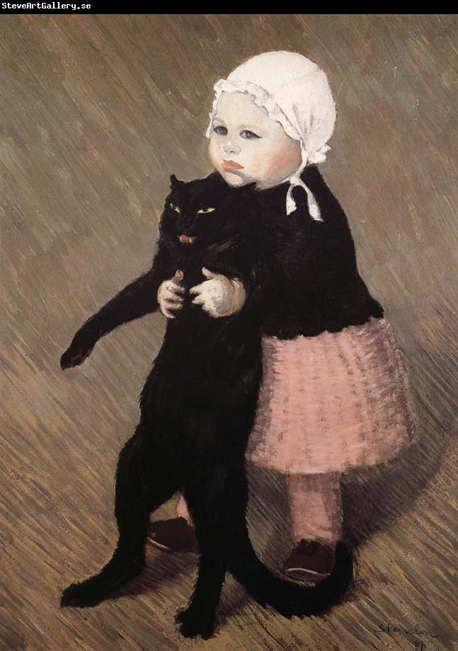 theophile-alexandre steinlen La Fillette au Chat